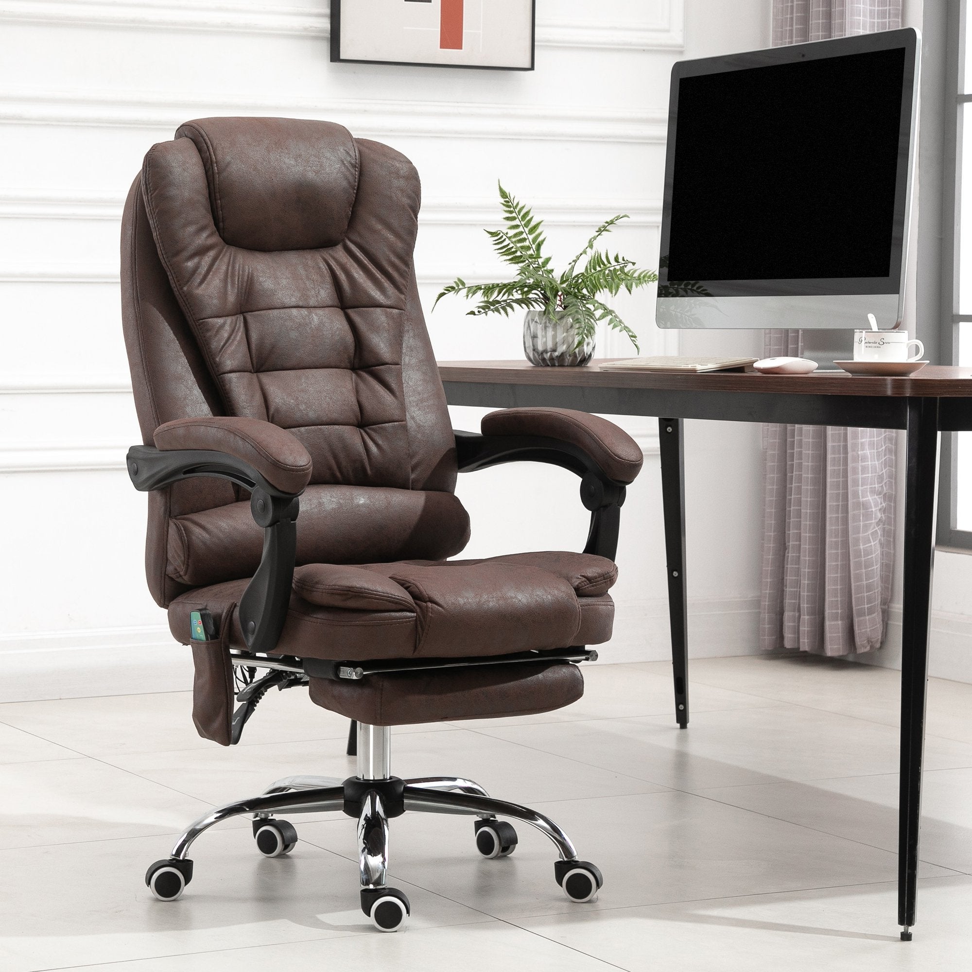 Distressed leather desk online chair